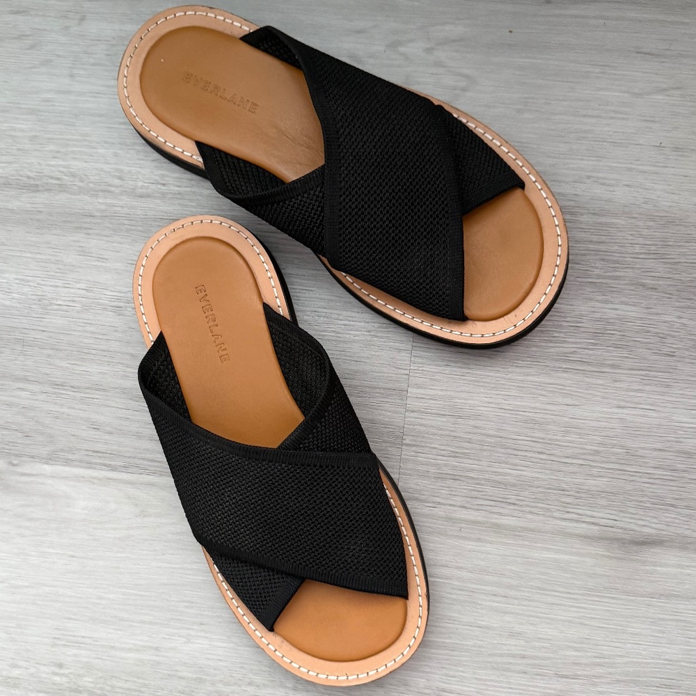 Everlane The ReKnit City Flatform Sandals Black 8.5